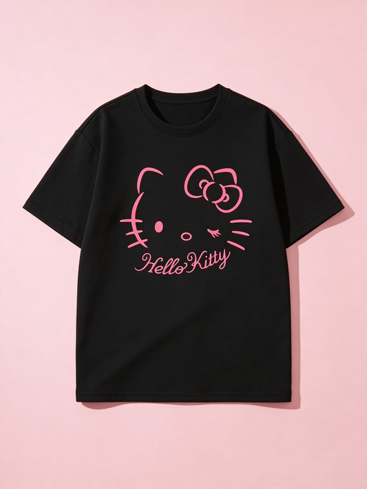Hey Kitty Tričko – Black & Pink Edition