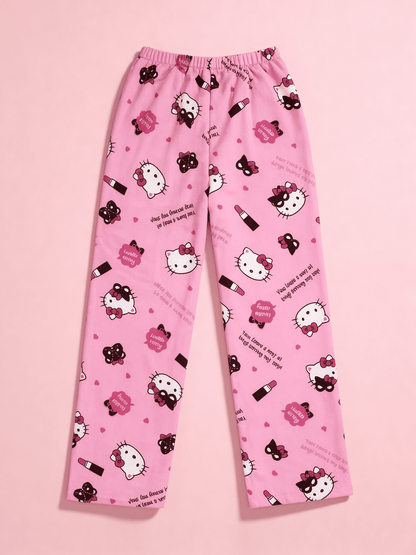 Hey Kitty Pajama Pants - Pink Cosmetics